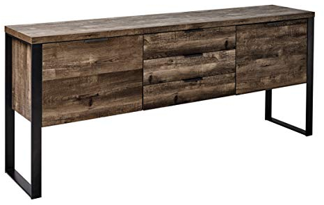 Jahnke LOOP SB 180 - Sideboard mit 2 Türen und 3 Schubladen, 180 x 39,5 x 76,2 cm, Eiche Vintage-Effekt