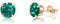 DTPsilver® - Orecchini Donna Argento 925 Placcato Oro Rosa con Cristallo Verde - Orecchini Punto Luce - Orecchini Piccoli a Lobo - Diametro 6 mm - Orecchini Verdi Smeraldo