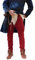 Battle-Merchant Mittelalter Beinlinge mit Nestelbändern Herren Baumwolle | Wikinger Hose Fasching Rollenspiel | LARP Gewandung, rot, Gr. S/M