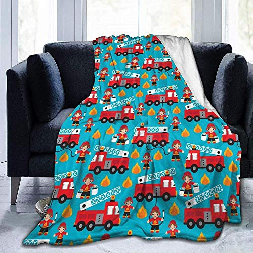 Decke Wohn Kuscheldecken Feuer Zum Rettungs-Feuerwehr-Lkw Werfen Sie Schlafzimmer/Sofa/Wohnzimmer Couch Warm Travel Super Fluffy Solid Bed Bettdecke Für Kinder Erwachsene Die Ganze Saison-50X40 Inch