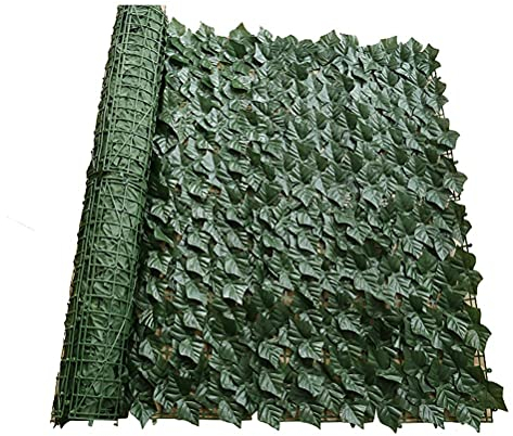 Hosuho Erweiterbarer künstlicher Efeu-Sichtschutzzaun, künstliche Hecken, Zaun, künstliche Blätter, Rolle, Dekoration Outdoor-Dekoration, Garten
