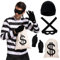 Spooktacular Creations Halloween Kostümset für Räuber für Erwachsene, inklusive T-Shirt, Handschuhen, Taschen und Augenmaske für die Halloween Party