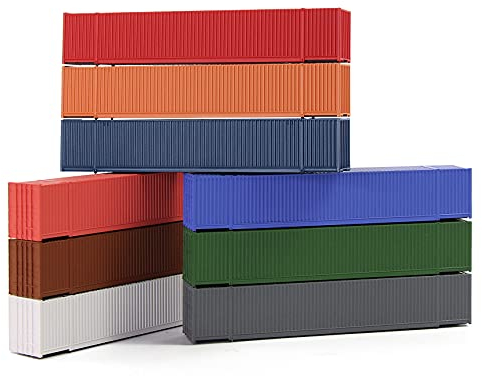 Evemodel 9Stk. Container Versand Güterwagen Spur N Modelleisenbahn Wagen 1:160 (53ft)