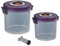 SuperGift.com Vacuum Food Storage Containers with Pump, BPA Free, Dishwasher and Freezer Safe, Assorted Sizes, Transparent with Phone Socket Holder ((1L+2L) Purple)