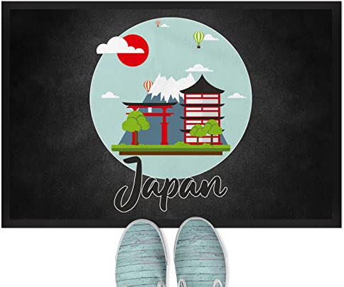 JUNIWORDS Fußmatte, Japan Wahrzeichen, 60 x 40 cm, mit Gummirand (1007258)