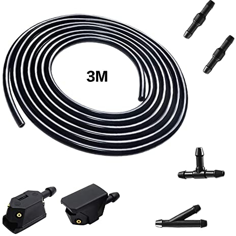Universal Scheibenwaschanlage,Wischwasserschlauch Reparaturset Scheibenwaschanlage Schlauch mit 6 Stücke Schlauchverbinder Automotive Schlauch Spritzwasserschlauch (3M)