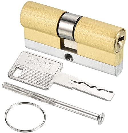 PATIKIL 32.5/32.5 (65mm Globale) Européen Double Serrure Cylindre, Porte Cylindre Serrure avec 8 Clés pour Bois Portes, Aluminium Portes