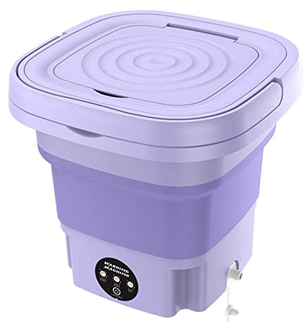 8L Mini Machine à Laver Portable Mini Lave-Linge Petite Machine à Linge Pliable avec Panier de Vidange Laveuse Pratique pour Sous-vêtements Chaussettes Appartement Camping-car Voyage