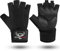 BEAST RAGE Gewichtheberhandschuhe für Herren und Damen, Handgelenkstütze, gepolstert, Handflächenschutz, atmungsaktiv, eng anliegend, für Fitness, Training, Fitnessstudio-Handschuhe (Schwarz, S)