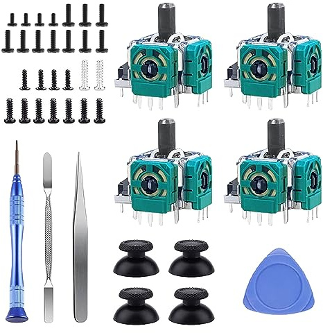 DUXICEPIN Analoges 3D-Joysticks-Set für PS5-Controller, Joysticks-Teile-Ersatz-Daumensticks mit Reparatur-Schraubendreher-Set für Playstation 5 DualSense-Non-Drift-Controller