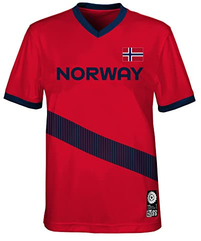 FIFA Offizielles Trikot der Frauenfussball-Weltmeisterschaft 2023 für Erwachsene, Norwegen, Rot, Mittel