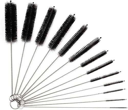 Nylon Bottle Cleaning Brush Set, 13 Pieces Variety Pack for Glasses Drinking Straws, Keyboards, Jewelry Cleaning, Antistatic Brushes, Pipe Cleaning Brushes