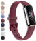 Vanjua Armband kompatibel mit Fitbit Luxe Bänder, Damen Herren, weiches Silikon, verstellbar, wasserdicht, Sport-Ersatzarmbänder für Fitbit Luxe Fitness-Tracker (klein, weinrot)
