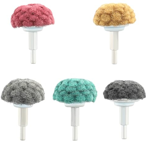 Shineboc 5 unidades de discos abrasivos de fieltro, esponjas abrasivas Power Scrubber, juego de limpieza para lijar, pulir metal, madera, acero, acero inoxidable.-50MM