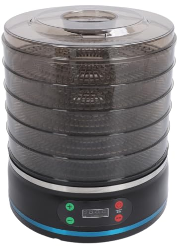 Fockety Machine de Déshydratation des Aliments, PP et PS Déshydrateurs à 5 Plateaux pour Aliments et Viande Séchée, Machine de Séchage des Aliments pour Le Bœuf Saccadé Viandes Champignons