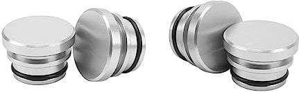 Cigarette Lighter Socket Cover, 4 Pcs Cigarette Lighter Plug Socket Cap Aluminium Alloy Power Outlet Dust Cover for Vehicles with 12V Accessory Plug (Silver)