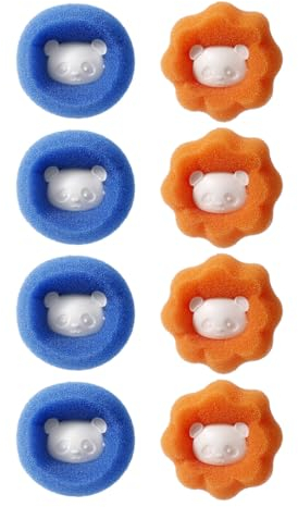EBHO 8 Pezzi Acchiappa Peli per Lavatrice,Leva Peli Animali,Rimuovi Peli Animali,Usato per Rimuovere Peli di Animali Domestici e Lanugine Raccogliere