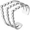 JewelryWe Ring Damen V-Form Edelstahl: Elegant Damen-Ring Dreischichtig V Form Stapelbare Offene Ringe Band Verstellbare Statement Ringe für Frau Mädchen Silber