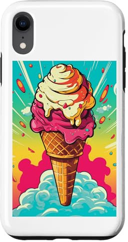 Carcasa para iPhone XR Helado de gofrera helado helado helado arte pop art vintage retro helado helado