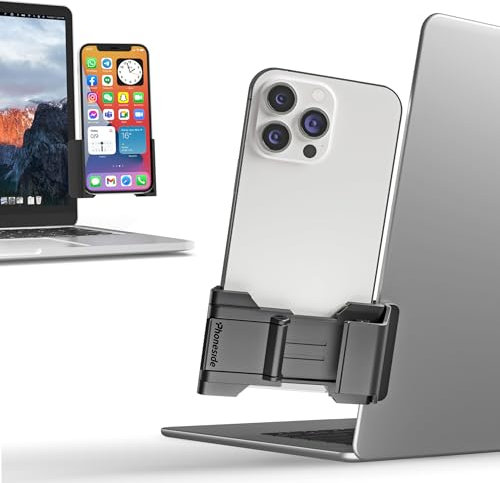 PhonesideOne – Support Téléphone PC Ajustable Universel, Compatible avec Les Smartphones tels Que iPhone, Samsung, Huawei, Xiaomi, Google Pixel, etc.