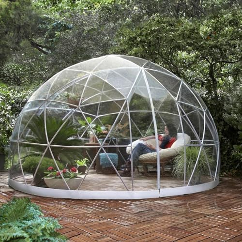 ZIXIAOS Gartenkuppel, 3,6 M, Gartenkuppel, Iglu, PVC-Iglu, Gewächshaus, Iglu-Kuppel, Geodätische Kuppel, Outdoor-Iglu-Kuppel Mit PVC-Abdeckung Für Gewächshaus, Esszimmer, Camping, Spielhaus