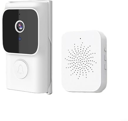 Wireless WiFi Video Doorbell Camera with Chime, Smart Doorbell Intercom Video Camera Bell Chime Door for RING, Support for SD Card & Cloud Storage(White)