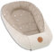 Babynest Neugeborene Nestchen Baby 90x50 cm - Kokon Handmade zweiseitig aus Baumwolle Waffel mit Babynestchen Beige mit Weiß Sternen