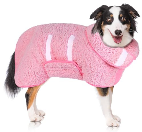 Hunde-Bademantel, super saugfähig, groß, schnell trocknend, Bademäntel für nach dem Baden, weich, verstellbar, warm, hält Hunde (S-XXL)