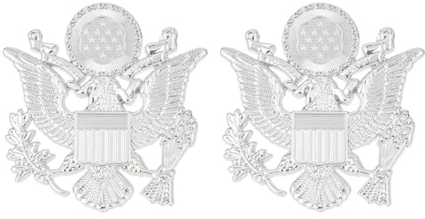 SUPERFINDINGS 2 Stück US Army Eagle Pin Silber Militär Armee Anstecknadel Legierung Brosche Offizier Hutnadel US Veteran Anstecknadel Aufkleber Anstecknadel Für Hut Hemd Uniform Accessoire