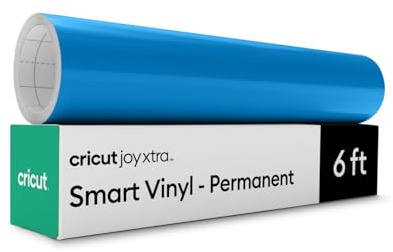 Cricut Joy Xtra Smart Permanent Adhesive Vinyl | 24.1 cm × 1.8 m | Blue | Self-Adhesive Vinyl Sheet | Ideal for Customising Mugs, Bottles, Labels, Signs & DIY Crafts