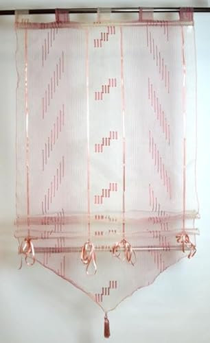 Generisch Binderaffstore rosé-rot 67 x 130 cm (BxH) Fertiggardine