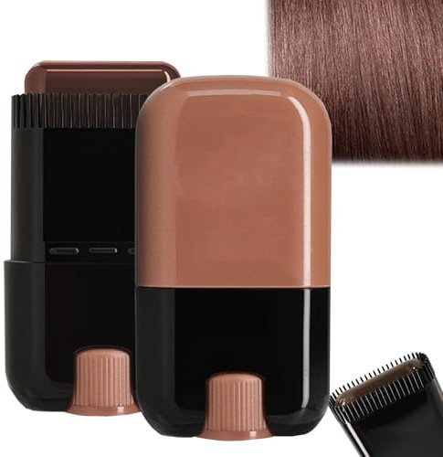 Tinte en barra portátil 2 en 1 con peine, correctores de raíces resistente al agua y al sudor para fijaciones rápidas, seguro y práctico para todo tipo de cabellos (Marrón castaño)