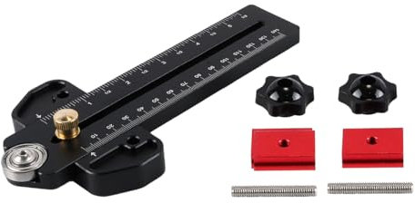 Nicear Gabarit De Coupe Fin en Aluminium pour Scie Circulaire À Table, Guide De Précision avec Butée À Rouleau, Compatible avec Rainures en T, Outils De Travail du Bois pour Toupies (Noir)