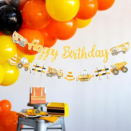 Baufahrzeug Banner Geburtstag Deko Bagger Geburtstagsdeko Party Dekoration | Baufahrzeug Banner Geburtstag Deko Bagger Geburtstagsdeko Baustelle Partygeschirr Baustelle Kindergeburtstag Partyset