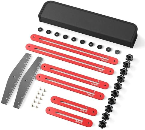 Strumento Modello di Battistrada in Lega di Alluminio, per Battistrada Regolabile con Segnali di Protezione, Versatile per Scale, Archi, Curve, Strumento di