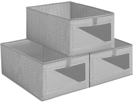 lompyeu Schrank Organizer, 3 er Set 40*30*20 cm Boxen Aufbewahrung Kleiderschrank Organizer Aufbewahrungskorb Aufbewahrungsbox