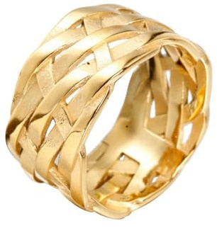 fycouyee Herren Vintage Edelstahl Hanf Seil Ringe einfacher Schmuck