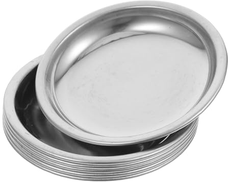 Angoily 6pièces Lot de Soucoupes Rondes Acier Inoxydable Support Fonctionnel pour Sachets De Thé Et Infuseurs Accessoire La Cuisine Pratique