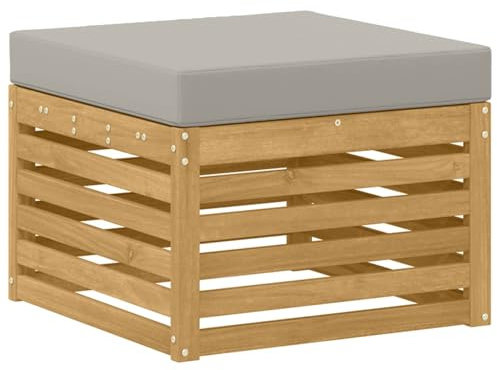 vidaXL Outdoor-Fußhocker Massivholz Akazie Weiß, Gartenmöbel für draußen, wetterfest, schicke Balkon-Layouts, Flexibles Design, Robustes Holz