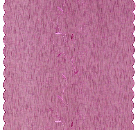 Haus und Deko Flächenvorhang floral Bestickt Schiebegardine ca. 60x245 cm Wellen Saum halbtransparent Beere