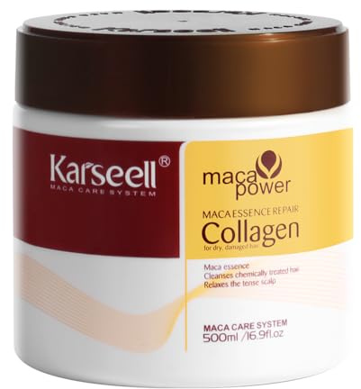 Karseell Collagen Hair Treatment Deep Repair Conditioning Argan Oil Collagen Hair Mask Essence for Dry Damaged Hair All Hair Types 16.90 oz 500ml