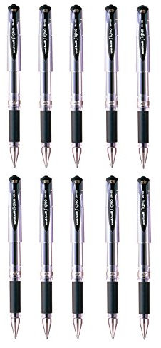 Uni-Ball Signo Broad UM-153.24 schwarzer Gel-Tintenroller mit 1,0 mm breiter Spitze von Mitsubishi Pencil, 10 Stück