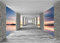 Runa Art Fototapete 3D Meer Sonnenuntergang 352 x 250 cm Vlies Tapeten XXL Moderne Wandtapete Wohnzimmer Schlafzimmer Grau Blau Orange 9157011b