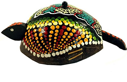 GURU SHOP Große Wackeltier Schildkröte, Wackelkopf - Tier, Mehrfarbig, Holz, 6x10x10 cm, Tierfiguren