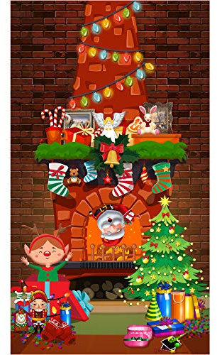 musykrafties Navidad Pared Escena Setters Chimenea Mantel Fondo fotografía Fondo