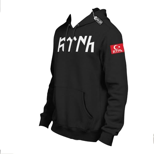 VIVA WERBUNG Türk Göktürk Kurt Hoodie Pulli Pullover - Militär Asker Ayyildiz (M, Schwarz)