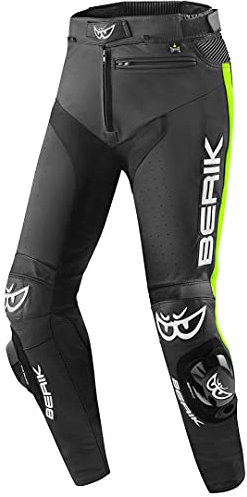 Berik Track Motorrad Lederhose, schwarz/gelb, 54