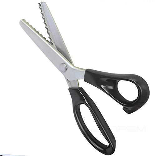 KimDaro Zickzackscheren-Set, 23,9 cm, mit Griff, aus Edelstahl, zum Schneidern, Nähen, Basteln, Zickzackschere (gewellt, 10 mm)
