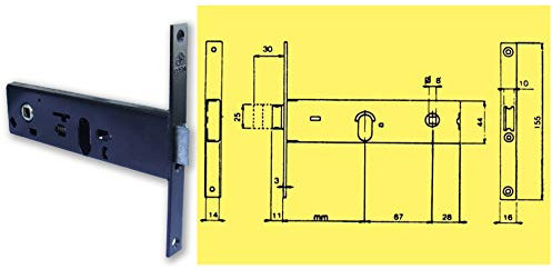 Assa Abloy 47707 Yale 8700280 Serratura Infilare E80, Cilindro Ovale