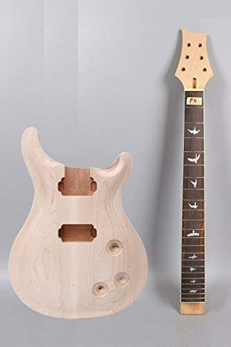 Yinfente 1 Set Mahagoniholz DIY E-Gitarre Kit mit Palisander Griffbrett 22 Bünde 62,9 cm
